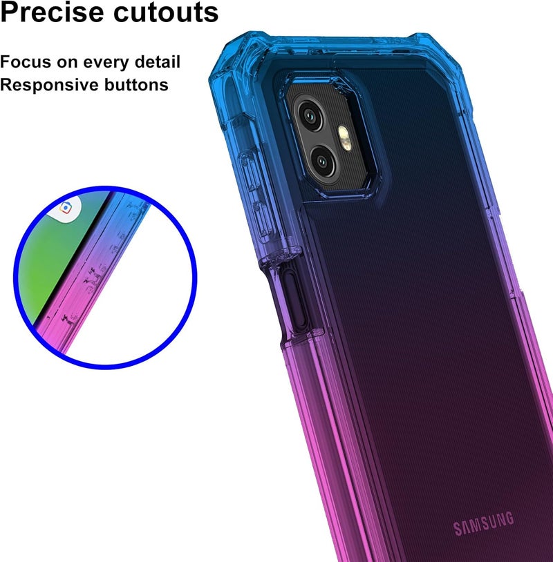 Ailiber حافظة لجهاز Galaxy XCover 7 Pro، مع واقي شاشة، حافظة هاتف Samsung X Cover7 Pro، حماية مزدوجة، زوايا مقاومة للصدمات، حافة TPU رفيعة، غلاف هاتف سيليكون أزرق وردي - Image 5